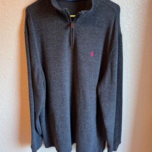 Polo Ralph Lauren Men's Gray XL long sleeve quarter zip EUC dadcore minimal lux